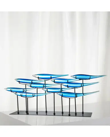 Dale Tiffany Decorative 10 Blue Fish Art Glass Sculpture | Thumbnail 2 Dale Tiffany Decorative 10 Blue Fish Art Glass Sculpture | Thumbnail 2