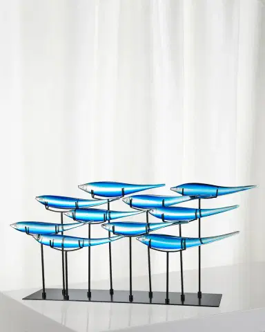 Dale Tiffany Decorative 10 Blue Fish Art Glass Sculpture | Thumbnail 1 Dale Tiffany Decorative 10 Blue Fish Art Glass Sculpture | Thumbnail 1