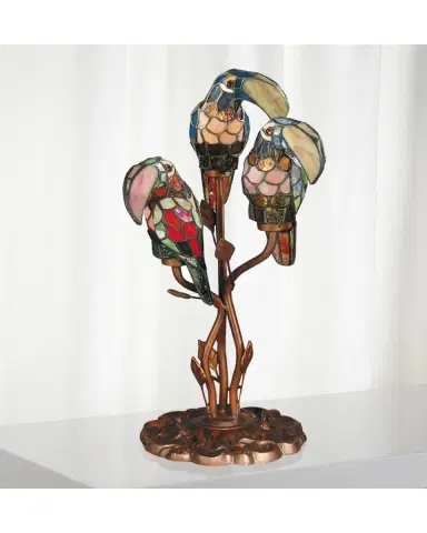 Dale Tiffany Three Parrots Tiffany Table Lamp | Thumbnail 2 Dale Tiffany Three Parrots Tiffany Table Lamp | Thumbnail 2
