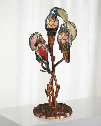 Dale Tiffany Three Parrots Tiffany Table Lamp | Thumbnail 1 Dale Tiffany Three Parrots Tiffany Table Lamp | Thumbnail 1