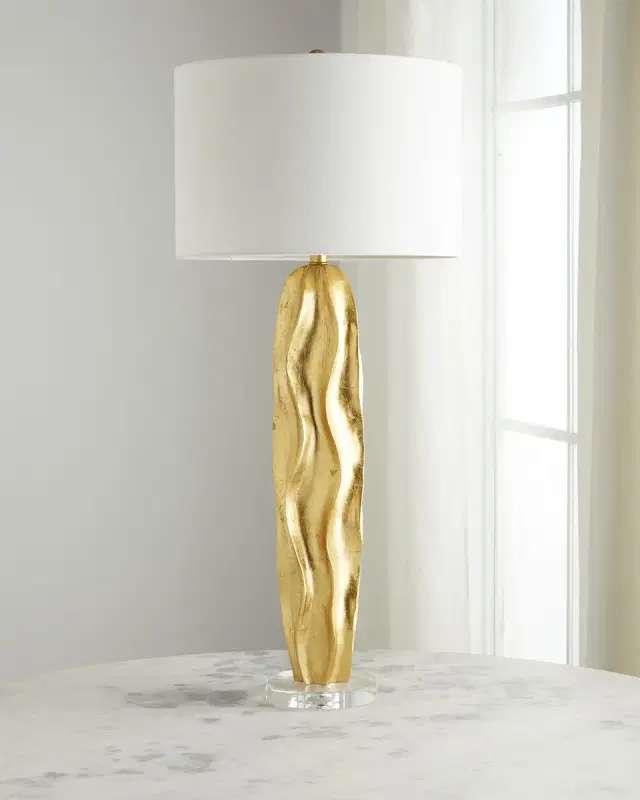 Old World Design Stanton Wave 37" Gold Leaf Buffet Lamp