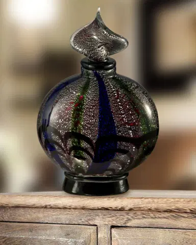 Dale Tiffany Black Widow Hand-Blown Art Glass Perfume Bottle | Thumbnail 1