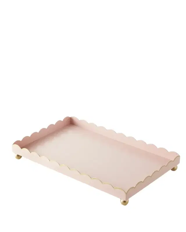 Old World Design Eloise Rectangular White & Gold Tray