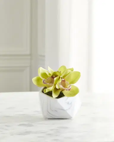 T & C Floral Company Orchid Faux Florals in Ceramic Geometric Pot - 12" | Thumbnail 2 T & C Floral Company Orchid Faux Florals in Ceramic Geometric Pot - 12" | Thumbnail 2
