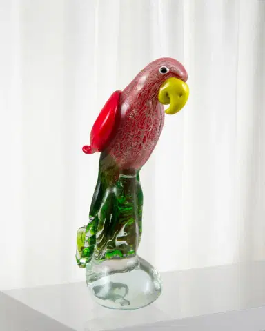 Dale Tiffany Zuma Art Glass Parrot Sculpture - 5.5" x 3.5" x 11" | Thumbnail 1 Dale Tiffany Zuma Art Glass Parrot Sculpture - 5.5" x 3.5" x 11" | Thumbnail 1