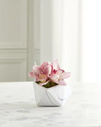 T & C Floral Company Orchid Faux Florals in Ceramic Geometric Pot - 12" | Thumbnail 2 T & C Floral Company Orchid Faux Florals in Ceramic Geometric Pot - 12" | Thumbnail 2