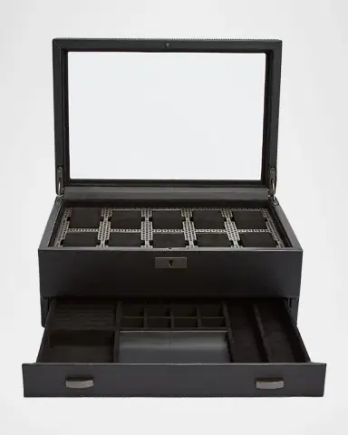 Wolf Axis 10-Piece Watch Box with Drawer | Thumbnail 2