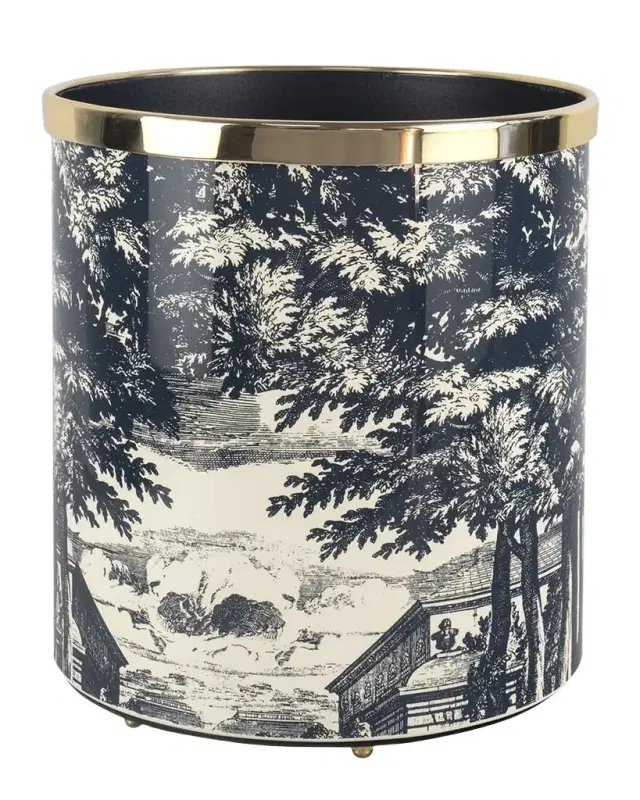 FORNASETTI Paper Basket - Giardino Settecentesco Blue Ivory