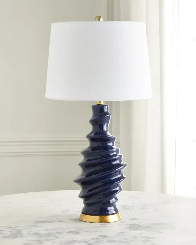 Old World Design Connelly Navy Blue Ceramic Table Lamp