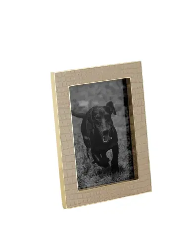 AERIN Classic Crocodile Leather Frame | Thumbnail 1