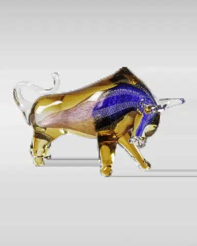 Dale Tiffany Rave Art Glass Bull Figurine | Thumbnail 2