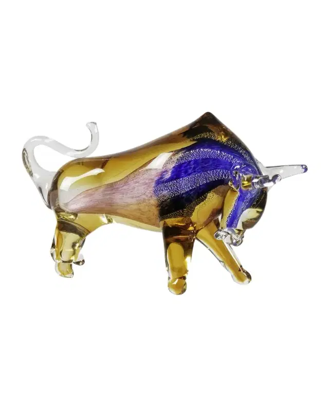 Dale Tiffany Rave Art Glass Bull Figurine