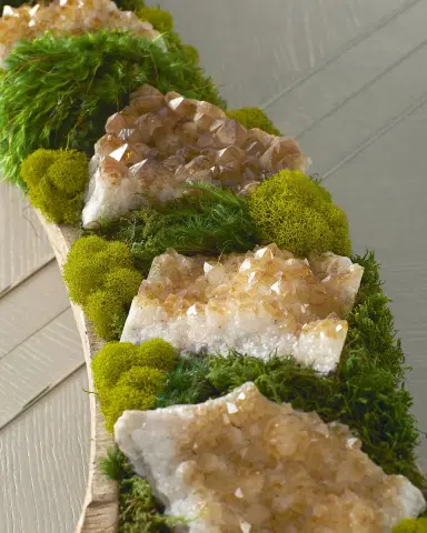 T & C Floral Company Preserved Moss and Geodes Garden in Hand-Carved Wood Log - 36" | Thumbnail 4 T & C Floral Company Preserved Moss and Geodes Garden in Hand-Carved Wood Log - 36" | Thumbnail 4