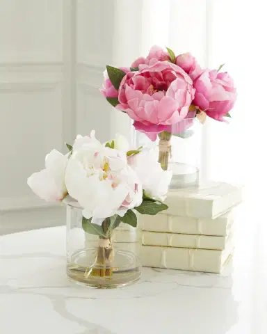 T & C Floral Company Fresh Cut Peonies Faux Floral Arrangement in Glass Jar - 9" | Thumbnail 3 T & C Floral Company Fresh Cut Peonies Faux Floral Arrangement in Glass Jar - 9" | Thumbnail 3