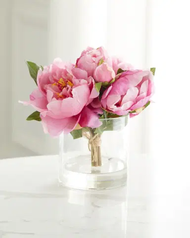 T & C Floral Company Fresh Cut Peonies Faux Floral Arrangement in Glass Jar - 9" | Thumbnail 1 T & C Floral Company Fresh Cut Peonies Faux Floral Arrangement in Glass Jar - 9" | Thumbnail 1