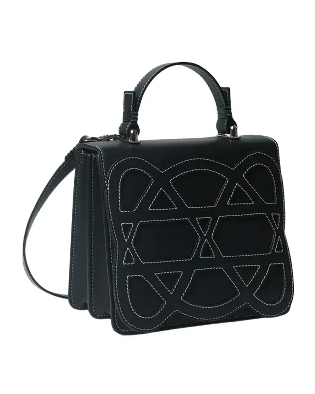 Pandora Stitched Leather Top-Handle Bag