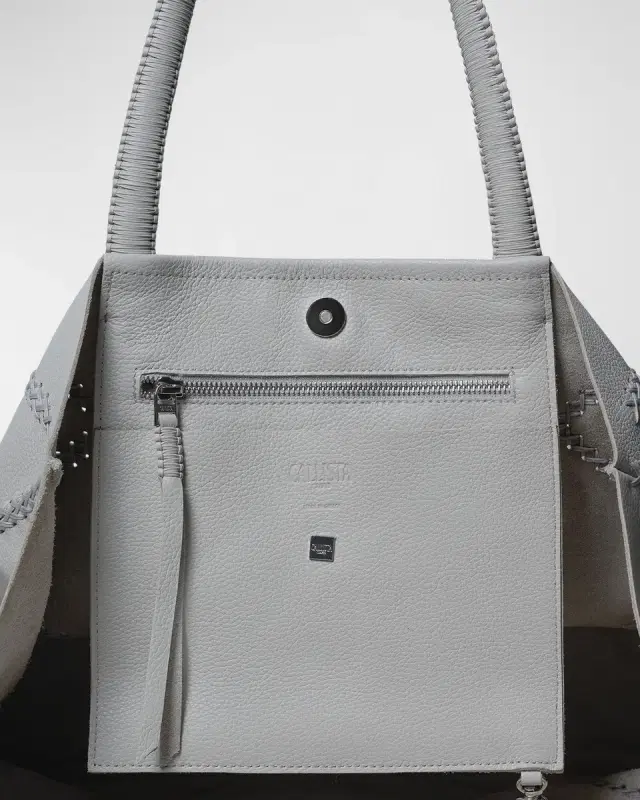 Callista Crisscross Grain Leather Tote Bag
