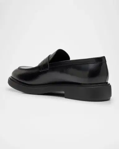 Ferragamo Men's Leather Rubber-Sole Penny Loafers | Thumbnail 4