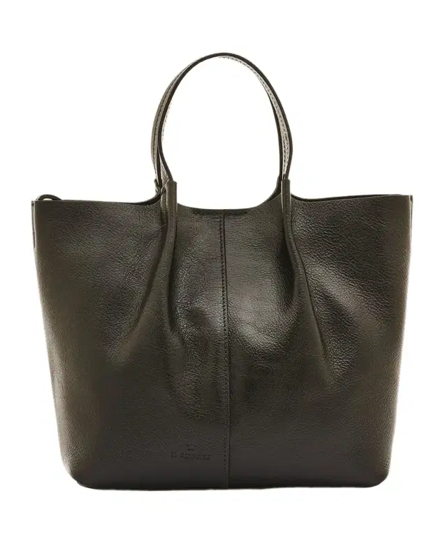 Il Bisonte Nina Small Pleated Leather Tote Bag