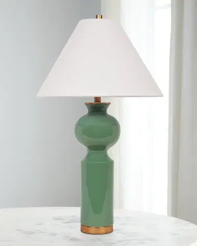 Old World Design Perla 33" Ceramic Table Lamp with Linen Shade | Thumbnail 2 Old World Design Perla 33" Ceramic Table Lamp with Linen Shade | Thumbnail 2