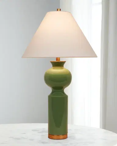 Old World Design Perla 33" Ceramic Table Lamp with Linen Shade | Thumbnail 1 Old World Design Perla 33" Ceramic Table Lamp with Linen Shade | Thumbnail 1