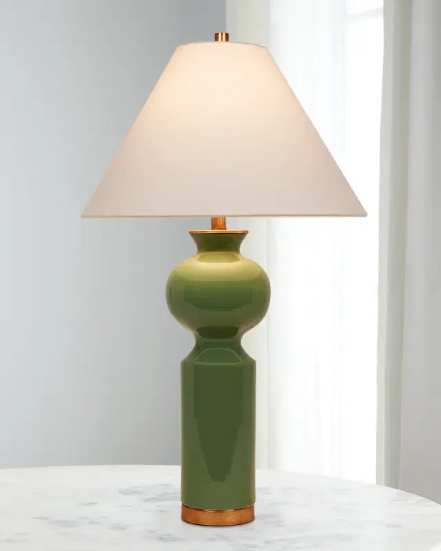 Old World Design Perla 33" Ceramic Table Lamp with Linen Shade
