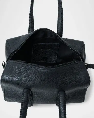 Callista Mini Bowling Grained Leather Top-Handle Bag | Thumbnail 4 Callista Mini Bowling Grained Leather Top-Handle Bag | Thumbnail 4