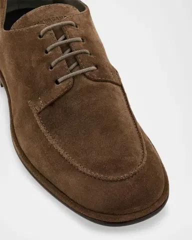 Ferragamo Men's Blade Suede Derby Shoes | Thumbnail 5