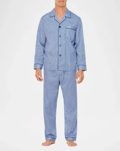 Majestic International Men's Geometric Sateen Long Pajama Set | Thumbnail 2