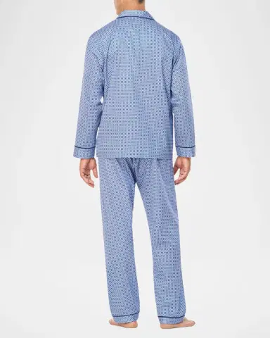 Majestic International Men's Geometric Sateen Long Pajama Set | Thumbnail 3