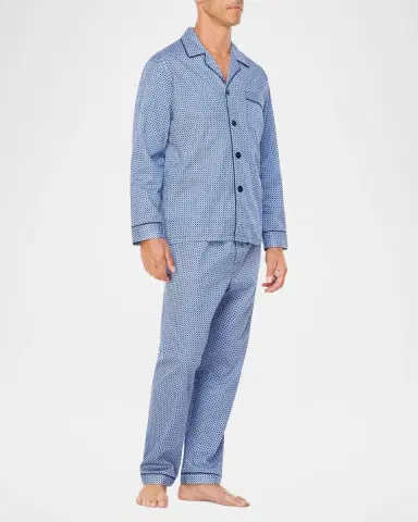 Majestic International Men's Geometric Sateen Long Pajama Set | Thumbnail 4