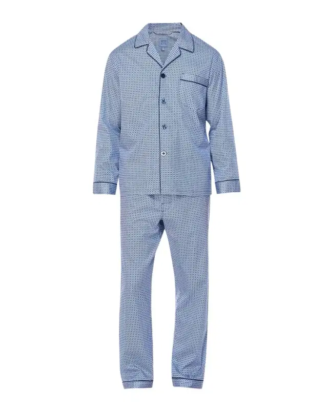 Majestic International Men 's Geometric Sateen Long Pajama Set