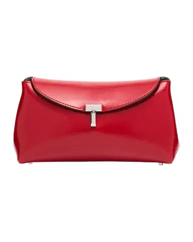 Toteme Mini T-Lock Naplack Leather Clutch | Thumbnail 1 Toteme Mini T-Lock Naplack Leather Clutch | Thumbnail 1