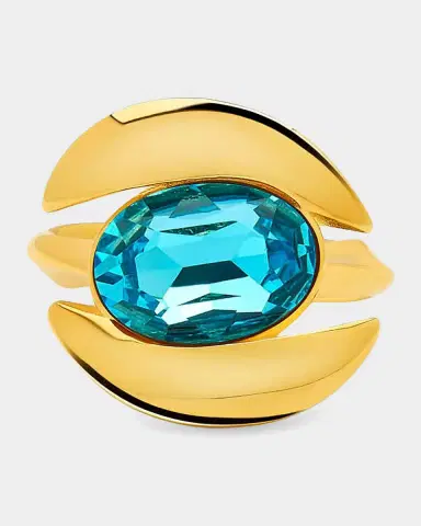 Oscar de la Renta Framed Oval Crystal Ring | Thumbnail 2 Oscar de la Renta Framed Oval Crystal Ring | Thumbnail 2
