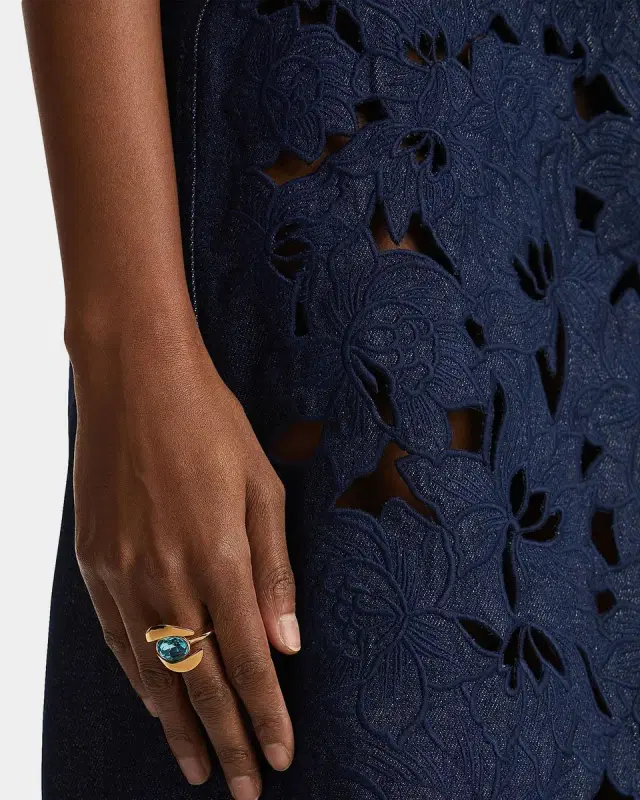 Framed Oval Crystal Ring