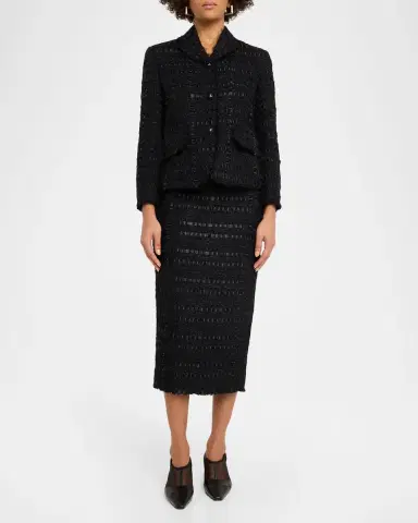 Thom Browne Frayed Satin Ribbon Tweed Sportcoat | Thumbnail 2 Thom Browne Frayed Satin Ribbon Tweed Sportcoat | Thumbnail 2