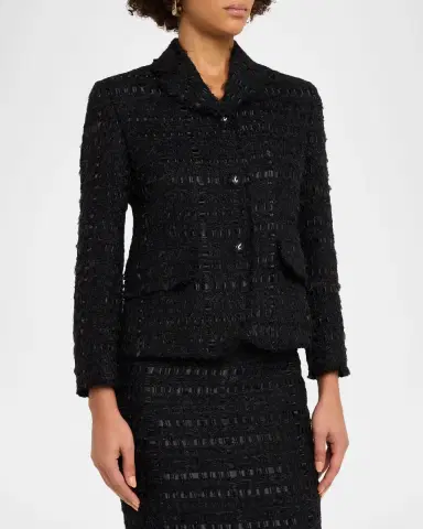 Thom Browne Frayed Satin Ribbon Tweed Sportcoat | Thumbnail 4 Thom Browne Frayed Satin Ribbon Tweed Sportcoat | Thumbnail 4