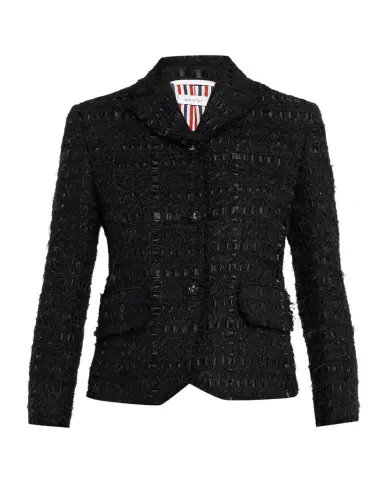 Thom Browne Frayed Satin Ribbon Tweed Sportcoat | Thumbnail 1 Thom Browne Frayed Satin Ribbon Tweed Sportcoat | Thumbnail 1
