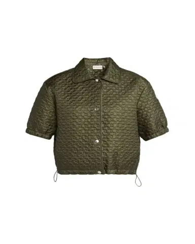 Moncler Floral-Quilted Short-Sleeve Padded Shirt | Thumbnail 1