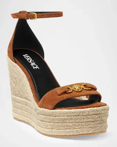 Versace 120mm Medusa Suede Espadrilles | Thumbnail 2 Versace 120mm Medusa Suede Espadrilles | Thumbnail 2