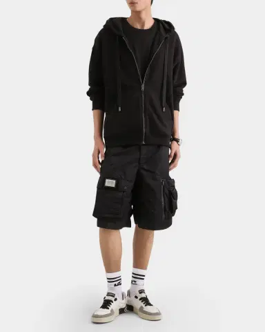 Dolce & Gabbana Men's Brushed Cotton Logo Patch Hooded Sweatshirt | Thumbnail 2