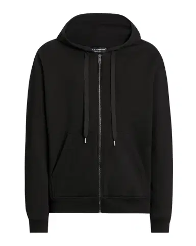 Dolce & Gabbana Men's Brushed Cotton Logo Patch Hooded Sweatshirt | Thumbnail 1