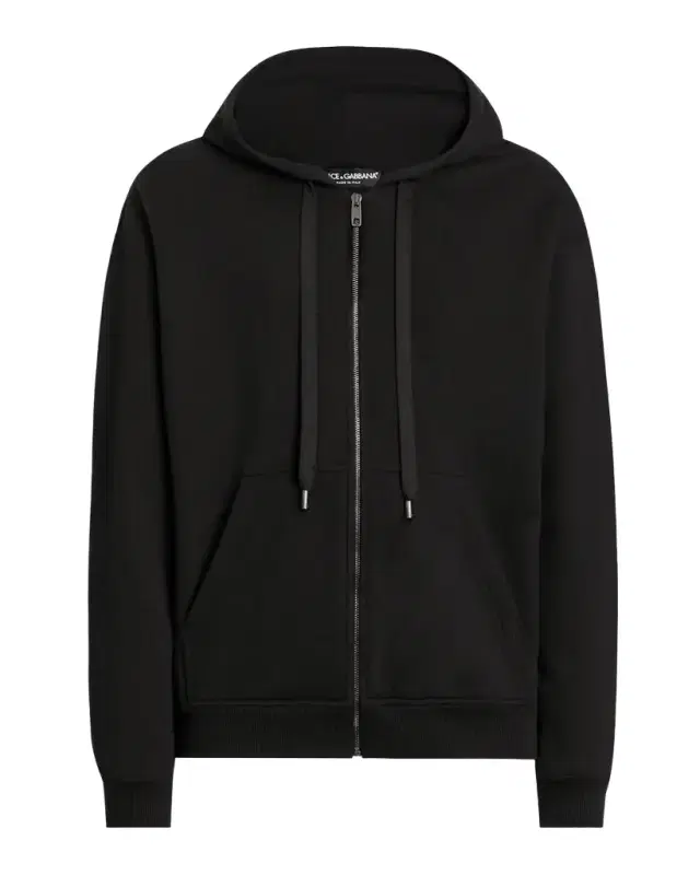 Men 's Brushed Cotton Logo Patch Hooded Sweatshirt