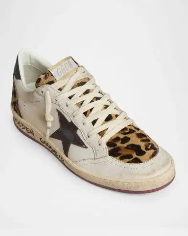 Golden Goose Ball Star Mixed Leather Low-Top Sneakers | Thumbnail 3
