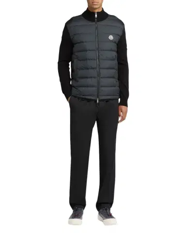Moncler Men's Quilted Knit Hybrid Full-Zip Cardigan | Thumbnail 1 Moncler Men's Quilted Knit Hybrid Full-Zip Cardigan | Thumbnail 1