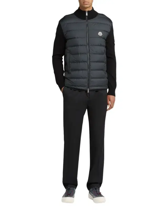 Moncler Men 's Quilted Knit Hybrid Full-Zip Cardigan