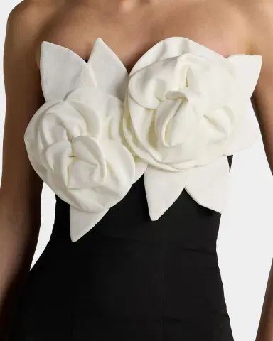Mac Duggal Ieena Floral-Appliquéd Satin Mermaid Gown | Thumbnail 2