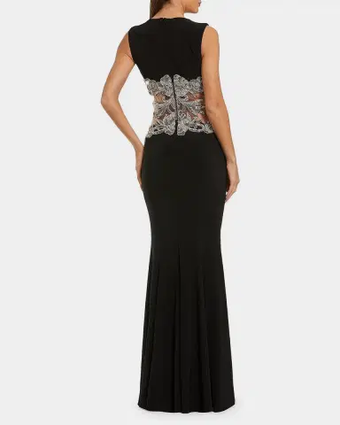 Mac Duggal Beaded-Waist Sleeveless Jersey Gown | Thumbnail 2