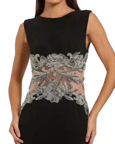 Mac Duggal Beaded-Waist Sleeveless Jersey Gown | Thumbnail 1
