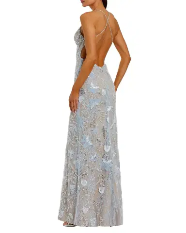 Mac Duggal Embellished Floral Lace Open Back Gown | Thumbnail 1